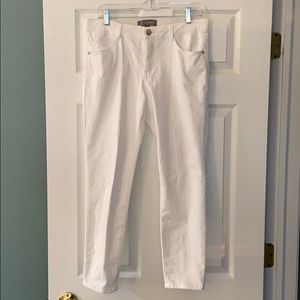 White five pocket crop jeans
